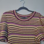 Free People Purple and Yellow Short Sleeve Sweater Dress Photo 2