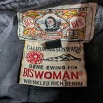 Vtg 1980s Bis by Gene Ewing Black Cotton Poplin Eyelet Sleeve Snap Up Top 1 1X Photo 4