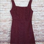 Urban Outfitters  Hallie Wine Colored Embroidered Square Neck A-line Mini Dress Photo 5