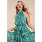 Lulus  Float to You Green Floral Print Halter Tiered Midi Dress Cocktail XS NWT Photo 3
