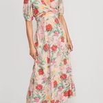 Old Navy  Fit & Flare Linen-Blend Maxi Dress Floral Boho Coastal Small pink green Photo 0