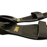 ZARA  Black Leather Flat Sandals Size 38 Square Toe Minimalist Slingback Photo 1