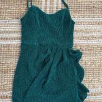 Lulus  Emerald Green Shimmer Bodycon Dress Size Small NWT Ruffle Party Photo 0