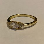 Sterling Silver Oval White Diamond Ring Size 7 Photo 10
