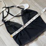 Sheer Lace Tank Top bow rose crop sheer halter womens Black small y2k going out Photo 4