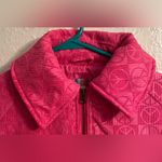 Urban Outfitters  Coat Womens Pink Femme Peace Sign Embossed Cropped Y2K; size S Photo 3