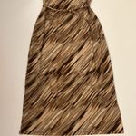 So Good USA strapless white and brown midi dress with tie belt size medium Photo 1