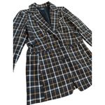Anthropologie  Maeve Oversized Plaid Equestrian Blazer Black Motif Size 10 Photo 9