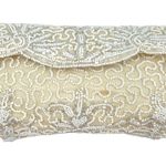 Vintage White Beaded Clutch Bag by Cecile Photo 0