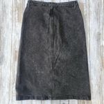 Old Navy Denim Skirt Sz 6 Black Midi Button Down Faded Y2K Casual Skater Punk Photo 2