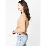 Vince Contrast Tip Wool Alpaca Mock Neck Sweater Contrast Trim Camel Large Photo 1