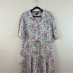 Gap  Multicolor Puff Sleeve Floral Midi Shirt Dress Size XXL Photo 2