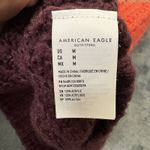 American Eagle Women’s  Striped Open Weave V-Neck Sweater Medium Retro Photo 5