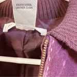 Vintage Pursuits, Ltd. size Small Genuine Leather and Sweater Combo Jacket Purple Photo 10