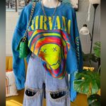 Nirvana Smile overdyed sweatshirt very oversized size L/XL Photo 3