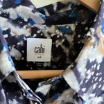 CAbi  Starry Night Print Ruffle Button Up Blouse Top Womens Size M Chiffon Career Photo 4