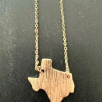 Petite Gold Texas State Shape Necklace Photo 0
