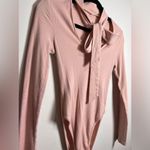 Pale Pink One Piece Long Sleeve Scoop Neck Tie Bodysuit Women’s Sz XS EUC Photo 1