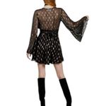 Band of Gypsies NWT Evette Black Shimmer Mini Dress Womens Medium Photo 1