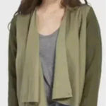 BLANK NYC  Drape Front Linen Blend Jacket Olive size XS Photo 0