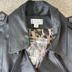 Joan Rivers NWT Joan Rivers Black Trench Coat Belted Double Breasted Womens Size S Chic Photo 2