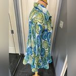 Christopher & Banks Christopher‎ & Banks Abstract Floral Crinkle Button Up Artsy Retro Blouse Size Photo 2