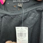 Iris  Green/Grey Lace-Up Short Sleeve Top Photo 2