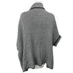 Apt. 9  Black White Chevron Open Front Riding Cape Cardigan Sweater Jacket Coat M Photo 1