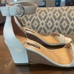 Nine West  White Ankle Strap Wedge Sandals, Size 8.5 Photo 0