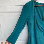 White House | Black Market WHBM Womens Dress Green Blue Tiered Layered Sweat Heart Neckline Slimming Size 8 Photo 7