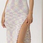 Lusana Keira Crochet Knitted Dress Sorbet Pastel Purple Blue Resort Beach Small Photo 0