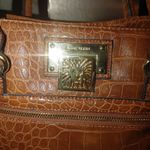 Anne Klein Alligator Alley Satchel Crocodile-Embossed Faux Leather Tote Brown Photo 6