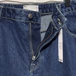 ASOS New Design Tapered Raw Hem Classic Rigid Jeans Mid Wash Blue Waist Size 34 Photo 12