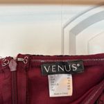 Venus Burgundy And Black Velvet Off Shoulder Dress Size 10 Photo 7