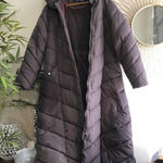 Steve Madden Quilted Chevron Puffer Maxi Long Jacket Coat Hoodie 2X Grey Heavy Full Length Gray #streetwear #grunge #avantgarde #futuristic #goth Purple Photo 0