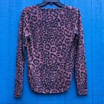 Socialite Nordstrom Brushed Animal Print Henley Top Tee Soft Cozy Leopard Notch Photo 2