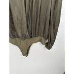 Reset Olive Green Satin Long Sleeve Wren Bodysuit Flowy Loose Women L NWT Size L Photo 3