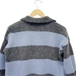 Madewell Rugby Stripe Polo Sweater Charcoal Gray & Blue Stripe Pullover Size XS Photo 4