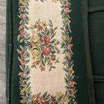 VTG Green Floral Tapestry Bible Book Zippered Carrying Tote Case Handles Pockets Photo 9