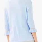 Lilly Pulitzer - Charla Ruffle Cuff Sweater Heathered Crew Blue Tint Photo 1