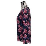 Loft pink Floral Tunic Blouse Fairy Forest Preppy Coastal Boho Hippie Grunge XSP Photo 2