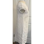 100% Linen Dress Sz XS House Of Pom White Embroidered Lined Coastal Preppy Work Photo 4