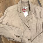 Free People Suit Shop Womens Natural Beige Linen  Cropped Blazer NWT Size 8 Photo 3