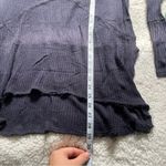 Free People  Waffle Knit V-neck Distressed Sweater in Navy XS - Oversized Photo 10