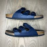 Birkenstock  Florida Soft Footbed Samdal Blue Birko-Flor 3 Strap Slide Women’s 8 Photo 4