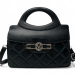 Valentino Orlandi Satchel Crossbody Bag Black Quilted Top Handle New With Tags Photo 0