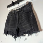 American Eagle  Highest Rise Mom Shorts Distressed Faded Black Denim Size 6 Photo 0
