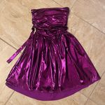 idem Ditto  metallic strapless mini dress in purple Photo 3