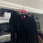 Anthropologie Tach luz black velvet floral collared long sleeve midi smock dress S Photo 8