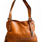 B. Makowsky Pebbled Leather Shoulder Tote Bag in Cognac – Large Tan Photo 0